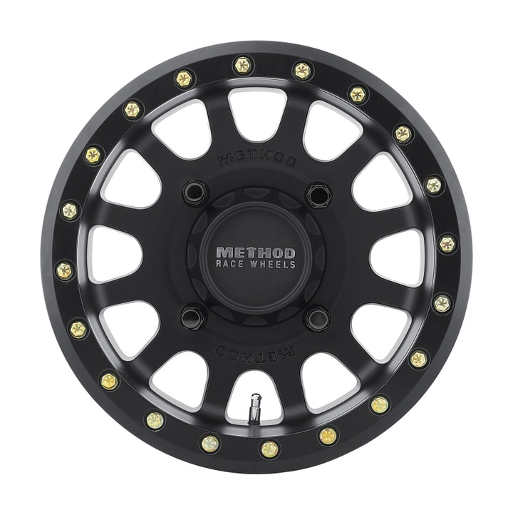 Method MR401 UTV Beadlock 15x7 / 4+3/13mm Offset / 4x156 / 132mm CB Matte Black Wheel - Bull Strap