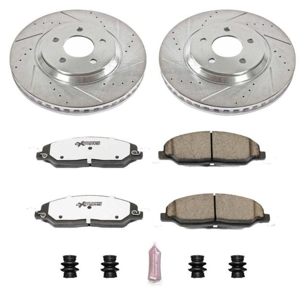 Power Stop 05-10 Ford Mustang Front Z26 Street Warrior Brake Kit - Bull Strap