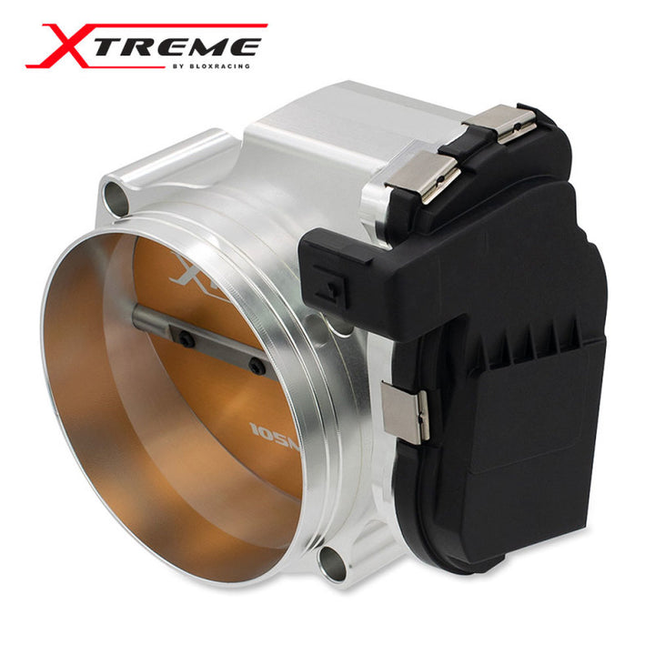 BLOX Racing 2015+ Dodge Hellcat / Jeep Trackhawk 6.2L 105mm Electronic Billet Throttle Body - Silver - Bull Strap