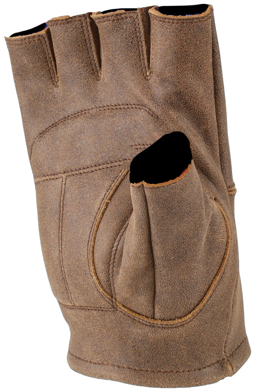 Kuryakyn Leather By River Road Buster Vintage Shorty Gloves Black - 2XL - Bull Strap