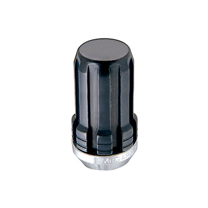McGard SplineDrive Lug Nut (Cone Seat) M14X1.5 / 1.648in. Length (4-Pack) - Black (Req. Tool) - Bull Strap
