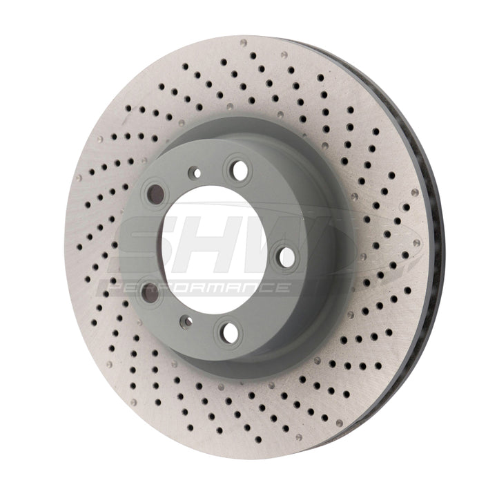 SHW 09-16 Porsche 911 Carrera w/o Ceramic Brakes Right Front Drill-Dimp MB Brake Rotor (99735140201) - Bull Strap