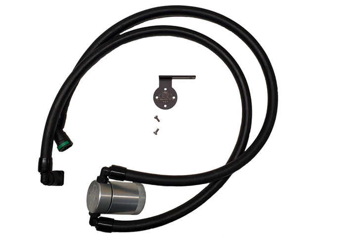J&L 2021-2025 Ford F-150 3.5L Passenger Side Oil Separator 3.0 - Clear Anodized - Bull Strap