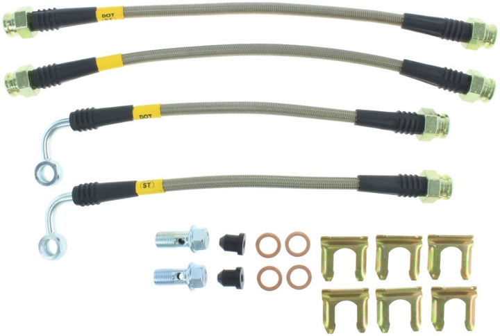 StopTech 05-06 LGT Stainless Steel Rear Brake Lines (4 Line Kit) - Bull Strap