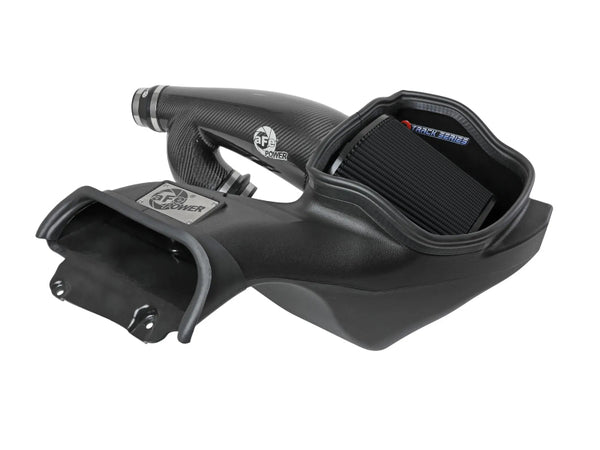 aFe 21-24 Ford F150 Raptor Track Series Carbon Fiber Cold Air Intake System w/ Black Pro 5R Filter - Bull Strap