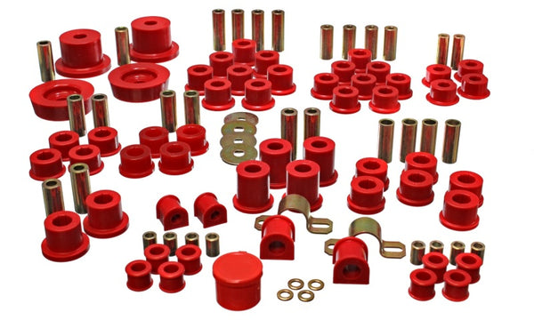 Energy Suspension 90-97 Mazda Miata Red Hyper-Flex Master Bushing Set - Bull Strap