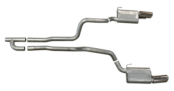 Gibson 05-10 Ford Mustang Base 4.0L 2.5in Cat-Back Dual Exhaust - Aluminized - Bull Strap
