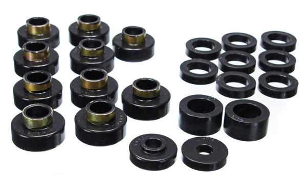 Energy Suspension Cj5-7 Body Mounts - Black - Bull Strap