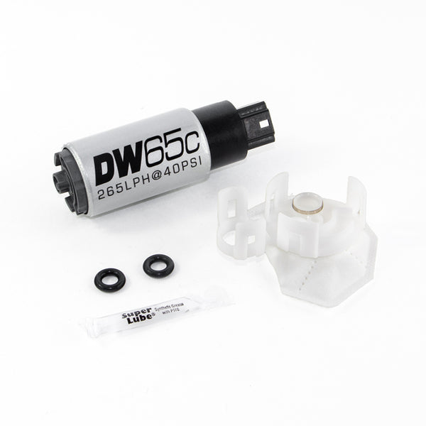 DeatschWerks 265 LPH Compact In-Tank Fuel Pump w/ Set Up Kit 08-15 Mitsu EVO X, 06-13 MazdaSpeed 3/6 - Bull Strap