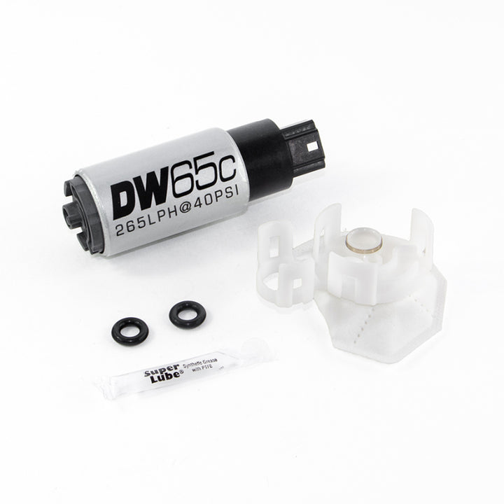 DeatschWerks 265 LPH Compact In-Tank Fuel Pump w/ Set Up Kit 08-15 Mitsu EVO X, 06-13 MazdaSpeed 3/6 - Bull Strap