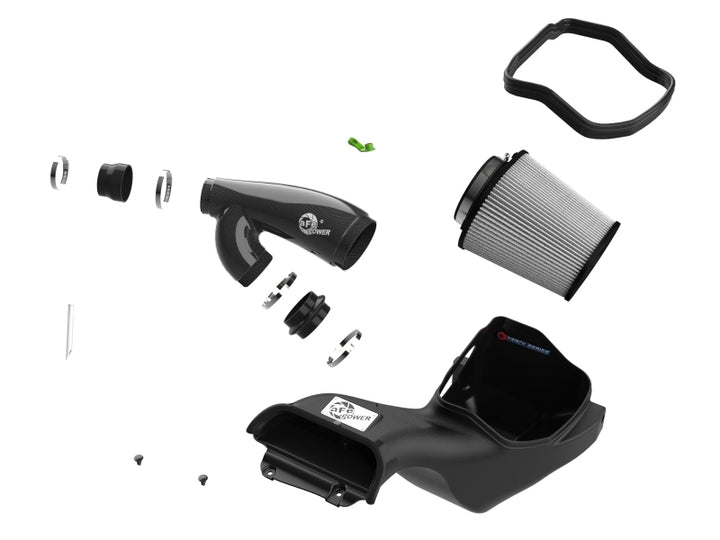 aFe 21-24 Ford F150 Raptor Track Series Carbon Fiber Cold Air Intake System w/ Pro DRY S Filter - Bull Strap