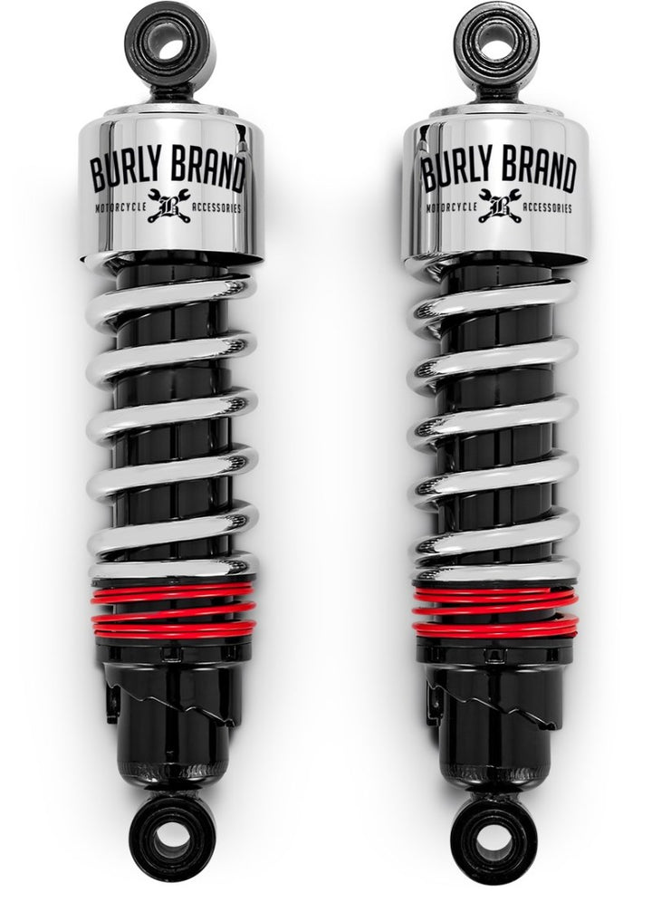 Burly Brand Slammer Plus Shocks 11.5in - Chrome - Bull Strap