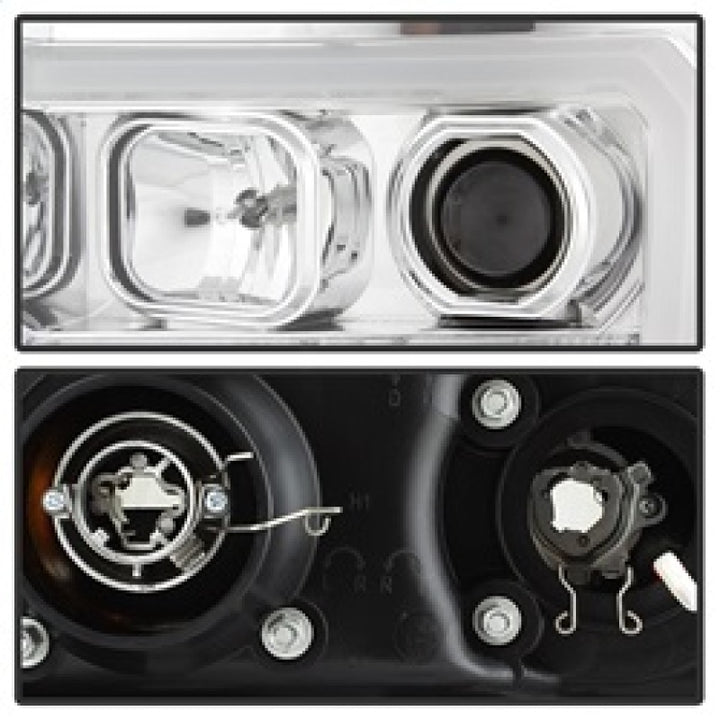 Spyder GMC Sierra 1500/2500/3500 07-13 V2 Projector Headlights - Chrome PRO-YD-GS07V2-LBDRL-C - Bull Strap