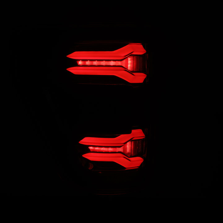 AlphaRex 21-23 Ford F-150 LUXX LED Taillights - Alpha-Black w/ BLIS - Bull Strap