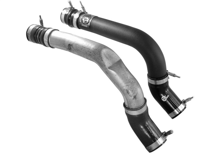 aFe BladeRunner 3in Black Intercooler Tubes Hot & Cold Side Kit for 13-14 Dodge RAM Diesel 6.7L (td) - Bull Strap