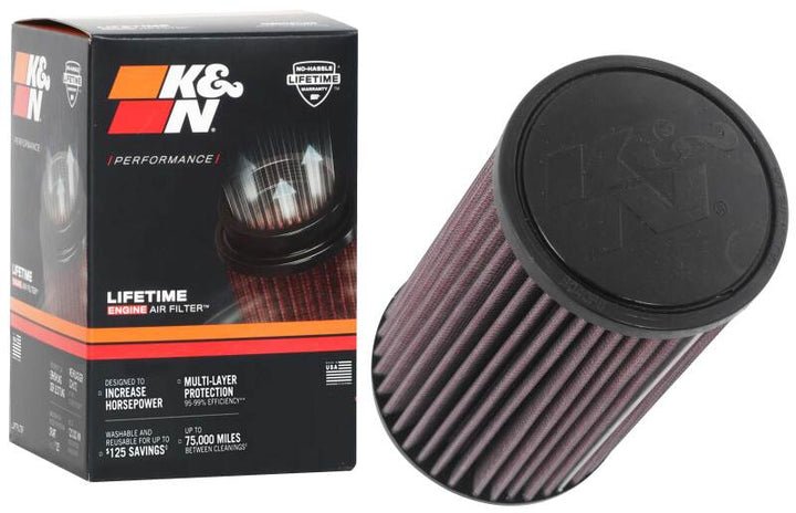 K&N Filter Universal Rubber Filter 2.75in Flange 4.75in Base 4in Top 8in Height - Bull Strap