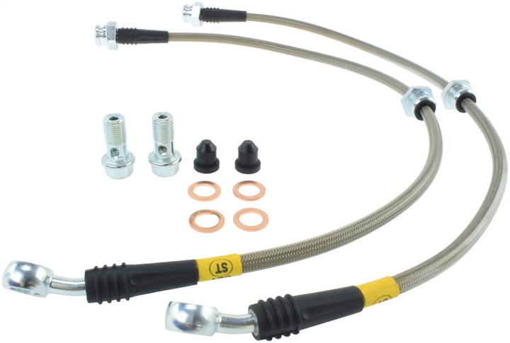 StopTech 89-1/98 Nissan 240SX Stainless Steel Front Brake Lines - Bull Strap