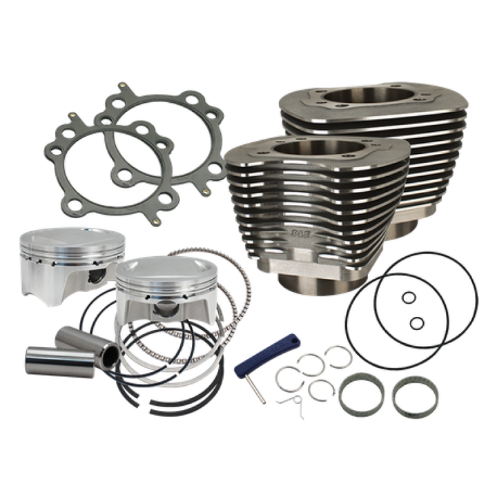 S&S Cycle 07-17 BT 107in Bolt-In Big Bore Kit - Wrinkle Black - Bull Strap