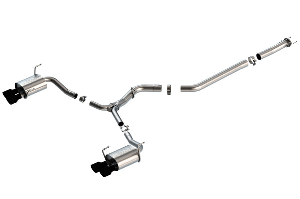 Borla 15-19 Subaru WRX/STI 2.5L Turbo 3in S-Type Catback Exhaust - 2.5in Black Chrome Tips - Bull Strap