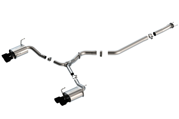 Borla 15-19 Subaru WRX/STI 2.5L Turbo 3in S-Type Catback Exhaust - 2.5in Black Chrome Tips - Bull Strap