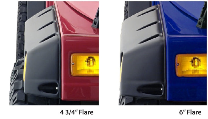 Bushwacker 97-06 Jeep TJ Max Pocket Style Flares 4pc - Black - Bull Strap
