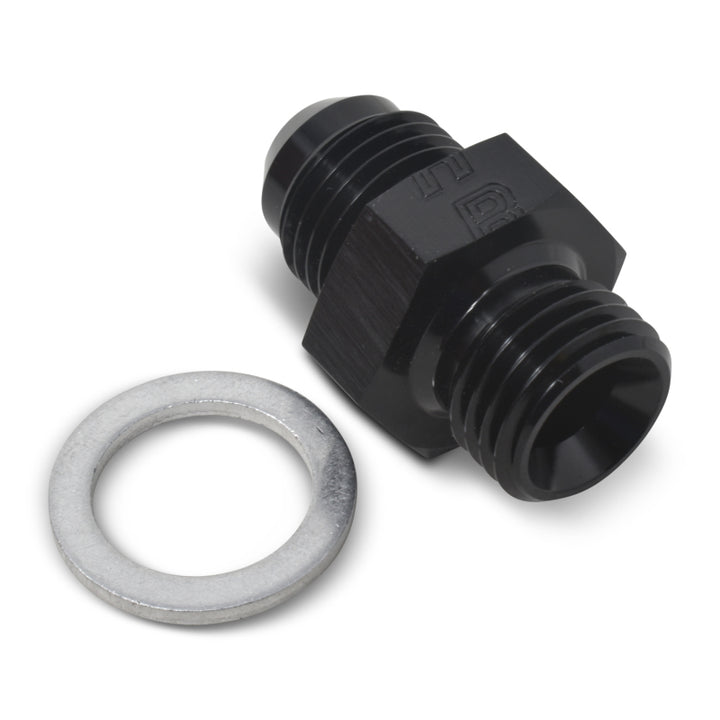 Russell Performance -6 AN Flare to 14mm x 1.5 Metric Thread Adapter (Black ) - Bull Strap