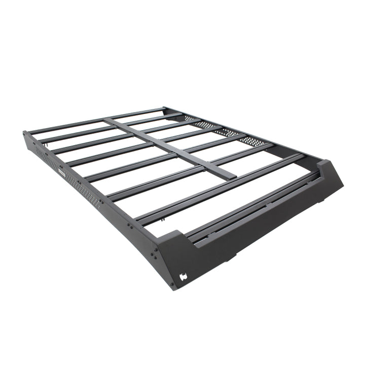 Go Rhino 22-23 Toyota Tundra CrewMax Ceros Low Profile Roof Rack - Tex. Blk - Bull Strap