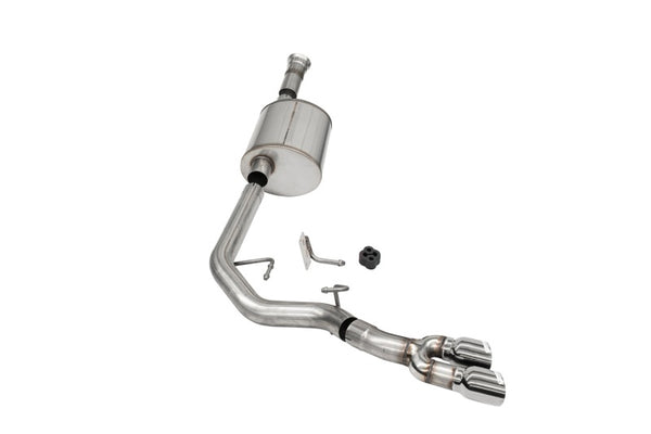 Corsa 2021-2025 Ford F-150 SuperCab/6.5in Bed 5.0L V8 Sport Cat-Back Front of Tire Exit-Polished - Bull Strap