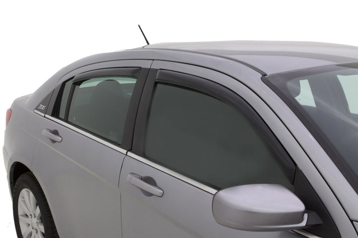 AVS 07-10 Chrysler Sebring Ventvisor In-Channel Front & Rear Window Deflectors 4pc - Smoke - Bull Strap