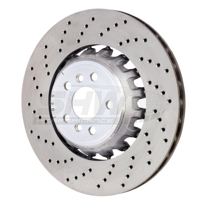 SHW 2020 BMW X5 M 4.4L Left Rear Cross-Drilled Lightweight Brake Rotor (34208074285) - Bull Strap