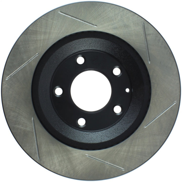 StopTech Power Slot 2003+ Mazda RX8 Slotted Right Rear Rotor - SPORT SUSPENSION ONLY - Bull Strap