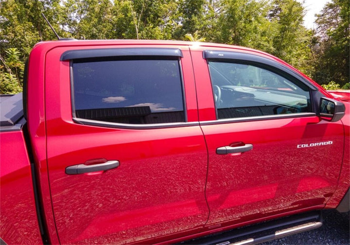 AVS 2023 Chevrolet Colorado / GMC Canyon Ventvisor Outside Mount Window Deflectors 4pc - Smoke - Bull Strap