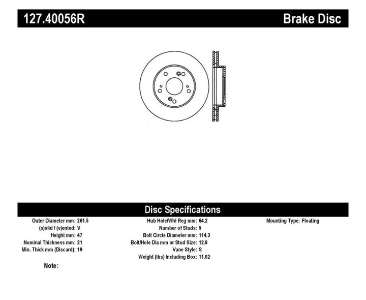 StopTech 02-06 Acura RSX Slotted & Drilled Right Front Rotor - Bull Strap