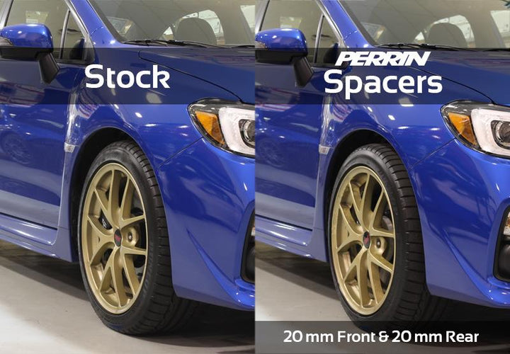 PERRIN 15-25 Subaru WRX / 05-21 STI 20mm Wheel Spacers 5x114.3 56mm CB - Pair - Bull Strap