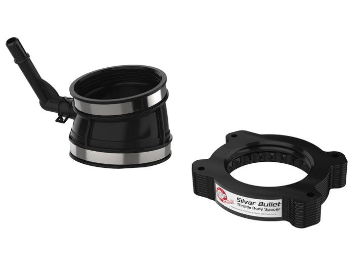 aFe 2020 Vette C8 Silver Bullet Aluminum Throttle Body Spacer / Works With Factory Intake Only - Blk - Bull Strap