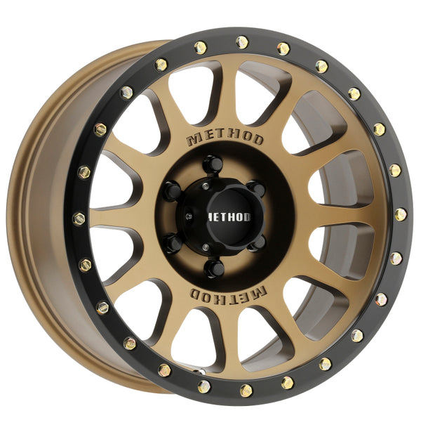 Method MR305 NV 18x9 -12mm Offset 6x5.5 108mm CB Method Bronze/Black Street Loc Wheel - Bull Strap