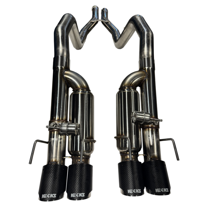 Kooks 09-13 Chevrolet Corvette Z06/ZR1 3in. Valved Axle-Back Exhaust w/ SS Tips - Bull Strap