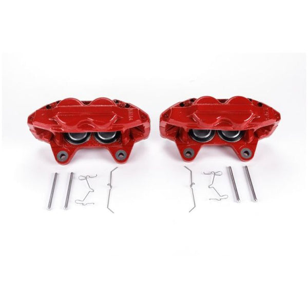 Power Stop 10-15 Lexus GX460 Front Red Calipers w/o Brackets - Pair - Bull Strap