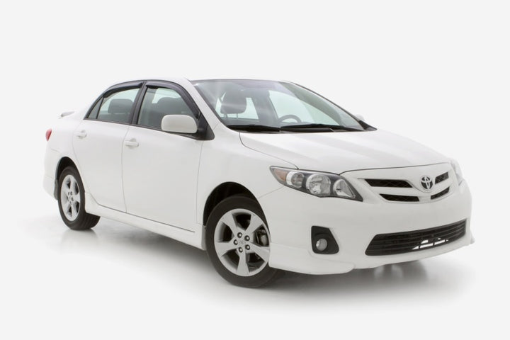 AVS 09-13 Toyota Corolla Ventvisor In-Channel Front & Rear Window Deflectors 4pc - Smoke - Bull Strap