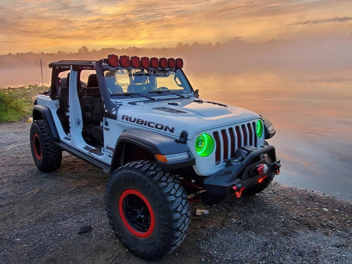 Oracle Oculus Bi-LED Projector Headlights for Jeep JL/Gladiator JT - w/ BC1 Controller - Bull Strap