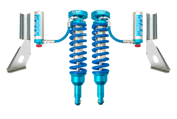King Shocks 2010+ Toyota FJ Front 2.5 Dia Coilover Remote Reservoir Shock w/Adjuster (Pair) - Bull Strap