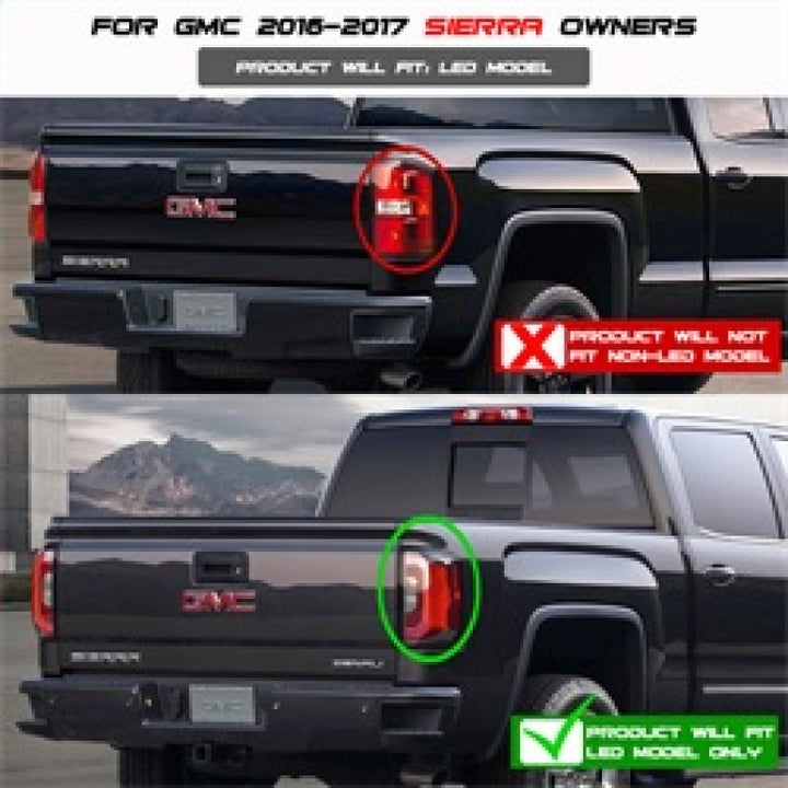Spyder GMC Sierra 2016-2017 Light Bar LED Tail Lights - Black ALT-YD-GS16-LED-BK - Bull Strap