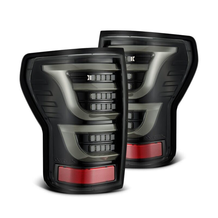 AlphaRex 07-13 Toyota Tundra LUXX-Series LED Tail Lights Alpha-Black - Bull Strap