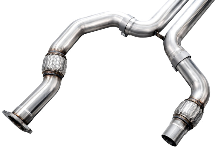 AWE Tuning 2021+ Cadillac CT4-V Blackwing SwitchPath Exhaust - Chrome Silver Tips - Bull Strap