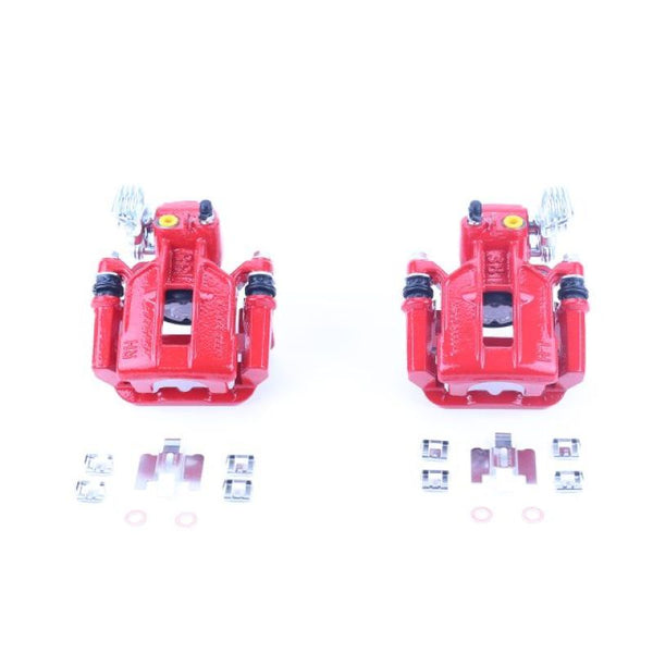 Power Stop 94-01 Ford Mustang Rear Red Calipers w/Brackets - Pair - Bull Strap