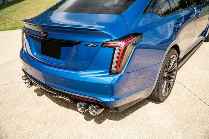 Corsa 2022-25 Cadillac CT5 V Blackwing 3in. Cat-Back w/ Act. Exh. - Dbl X-Pipe - Twin 4.5in. CF Tips - Bull Strap
