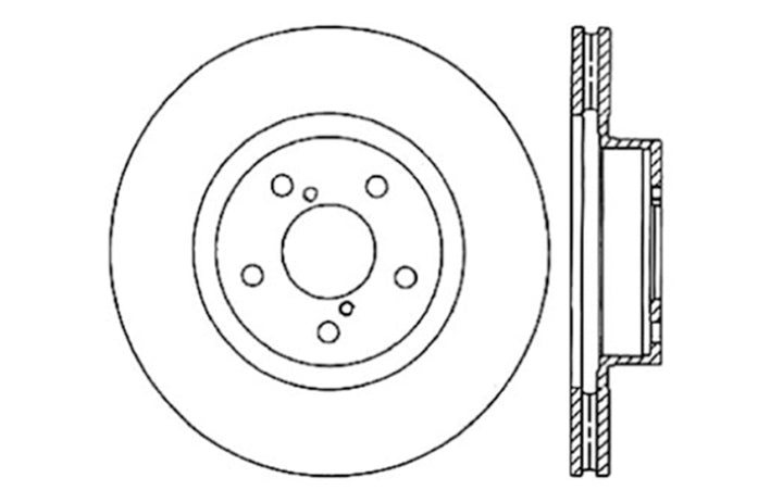 StopTech Slotted & Drilled Sport Brake Rotor - Bull Strap