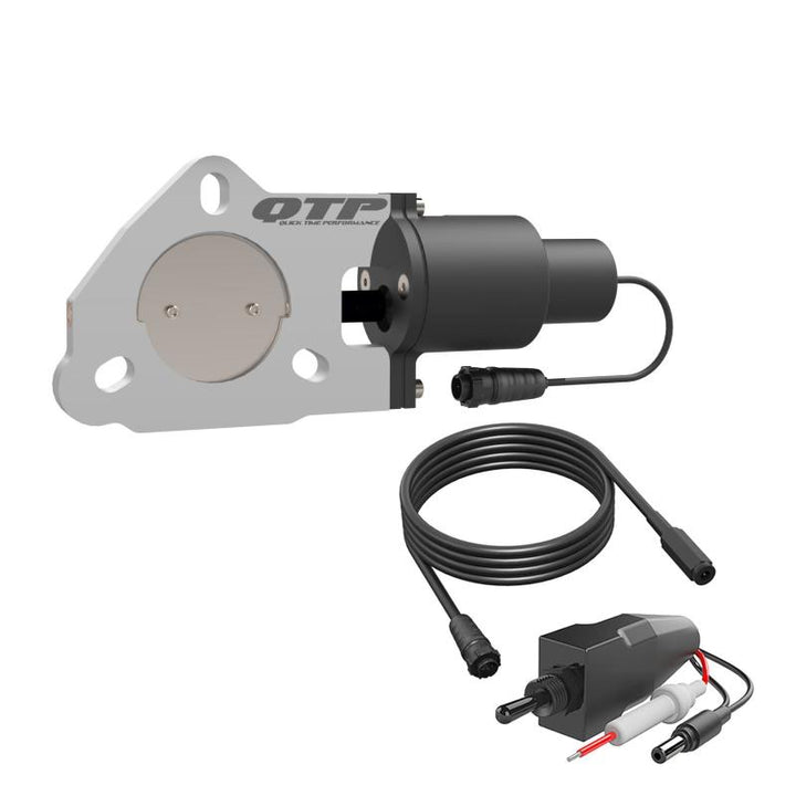 QTP 2.25in Bolt-On QTEC Electric Cutout Valve - Single - Bull Strap
