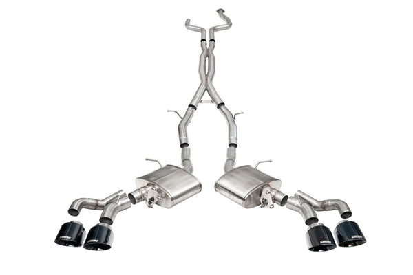 Corsa 2022-2025 Cadillac CT5-V Blackwing 3in. Cat-Back w/ Act. Exh. Dbl. X-Pipe Twin 4.5in. Tips - Bull Strap
