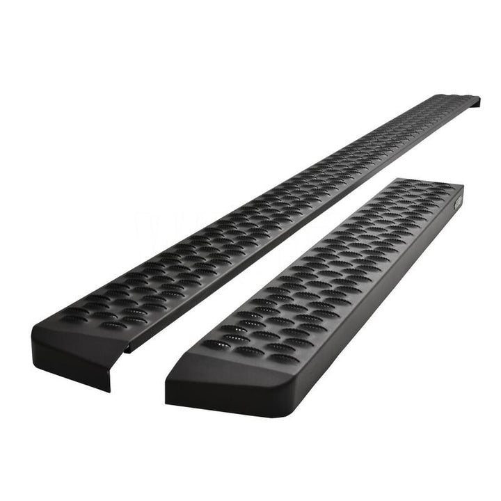 Westin Ford Transit Van 150/250/350 (46in Driver & 97in. Pass) Grate Steps Running Boards - Tex. Blk - Bull Strap